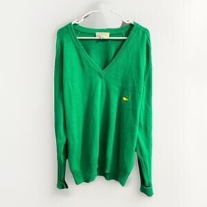 Vtg Augusta National Golf Shop Men's Sweater Slazenger Masters Logo Green Sz XL